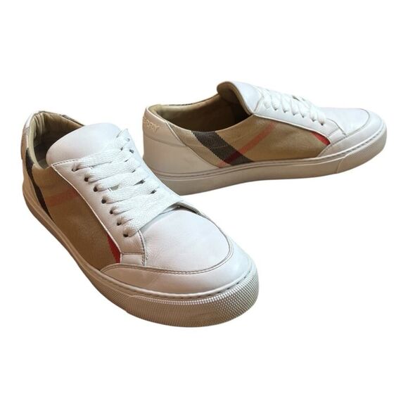 Authentic Burberry Salmond Check & Leather Sneakers Womens Luxury EU38/US8 - Picture 11 of 13
